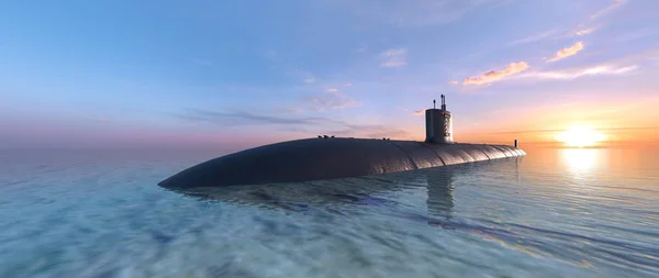 3D CG renderização de um submarino — Fotografia de Stock