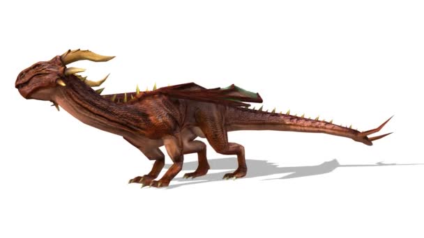 3D cg Darstellung eines Drachen — Stockvideo