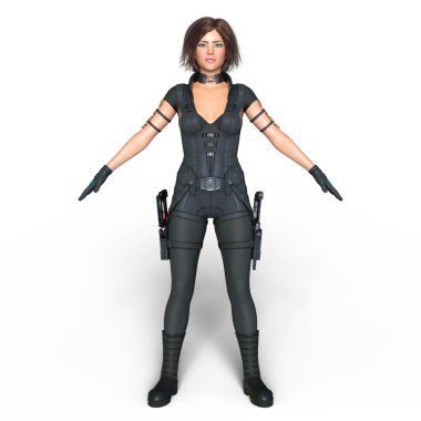 bir kadın savaşçı 3d cg render