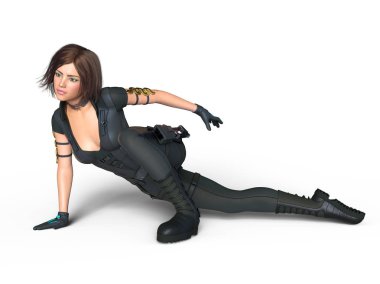 bir kadın savaşçı 3d cg render