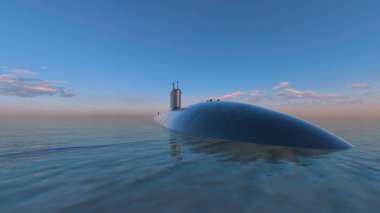 bir denizaltı 3d cg render