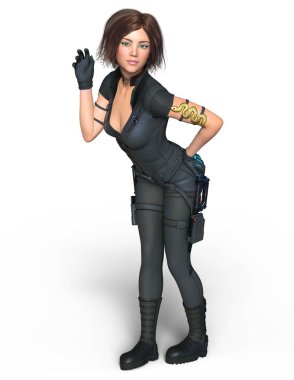 bir kadın savaşçı 3d cg render