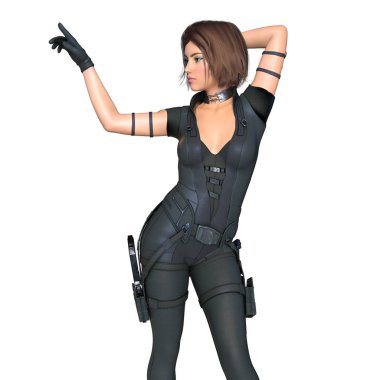bir kadın savaşçı 3d cg render