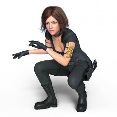 bir kadın savaşçı 3d cg render