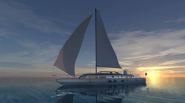 3D rendu 3D d'un yacht — Photo