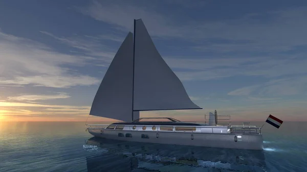 3D-cg rendering van een jacht — Stockfoto