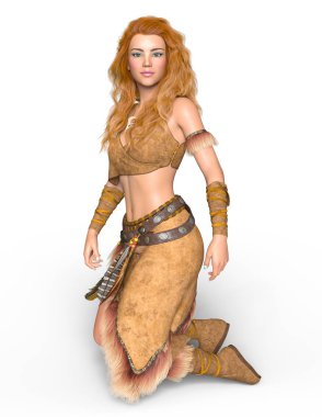 bir kadın savaşçı 3d cg render