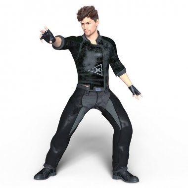 bir savaşçının 3d cg işleme