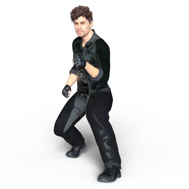 bir savaşçının 3d cg işleme