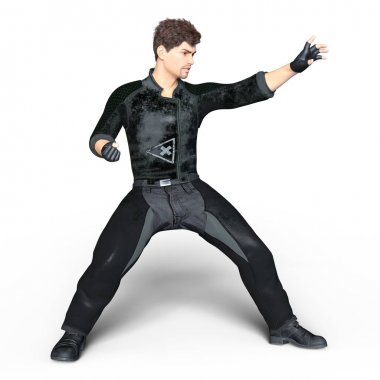 bir savaşçının 3d cg işleme