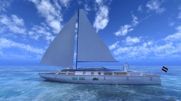 3D CG візуалізація яхти — стокове фото