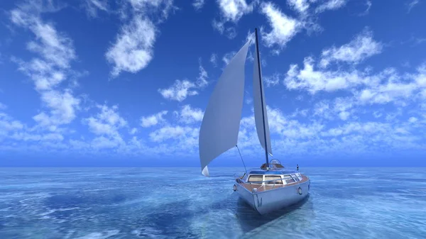 3D rendu 3D d'un yacht — Photo