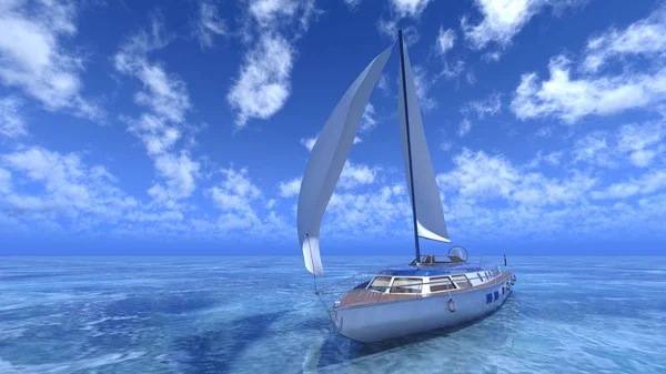 3D rendu 3D d'un yacht — Photo