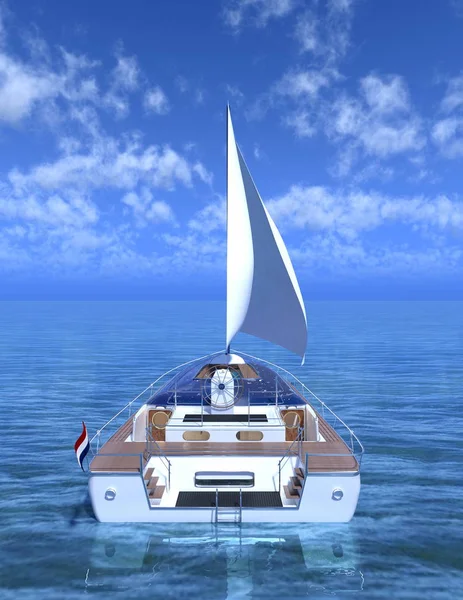 3D-cg rendering van een jacht — Stockfoto