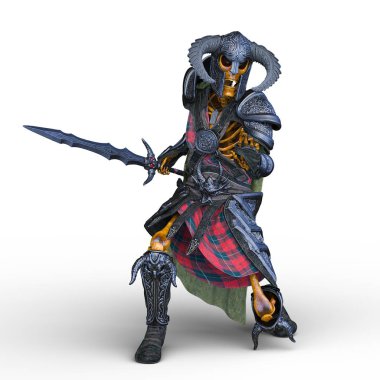 iskelet bir şövalyenin 3d cg işleme