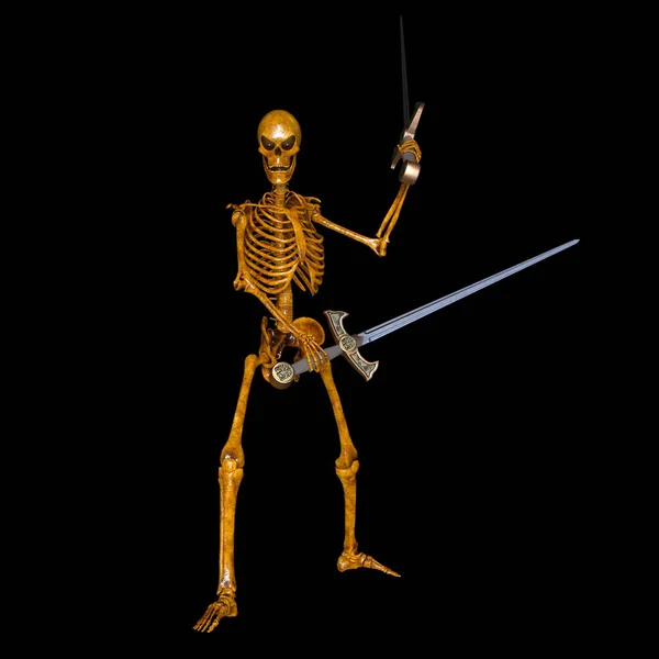 Iskelet bir eskrimci 3d cg render — Stok fotoğraf