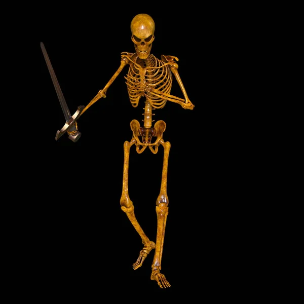 3D CG rendering of a skeleton fencer — Stock Photo, Image