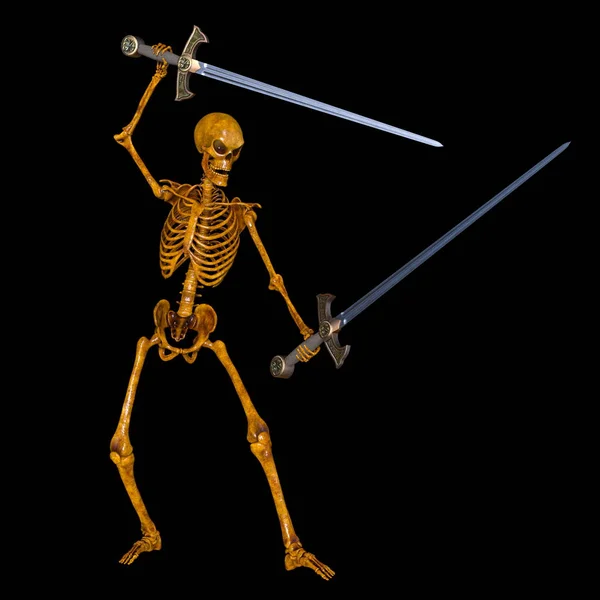3D CG renderização de um esgrimador de esqueleto — Fotografia de Stock