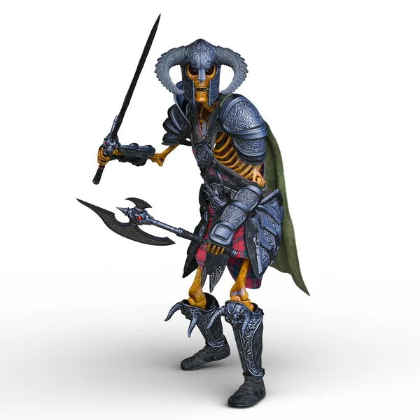 3D CG rendering of a skeleton knight