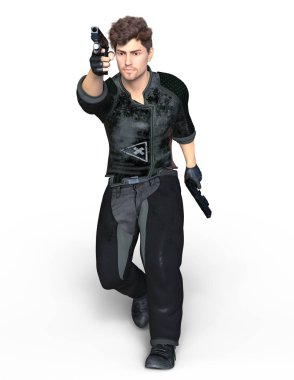 bir savaşçının 3d cg işleme