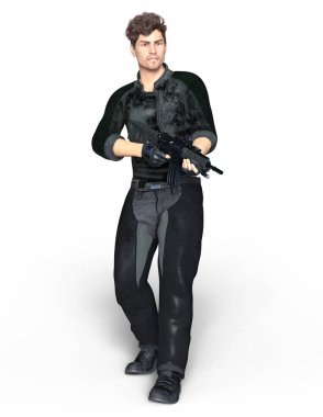 bir savaşçının 3d cg işleme