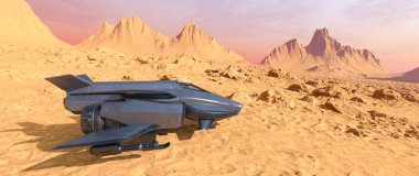 bir uzay gemisi 3d cg render