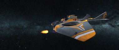 bir uzay gemisi 3d cg render