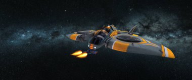 bir uzay gemisi 3d cg render