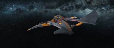 bir uzay gemisi 3d cg render