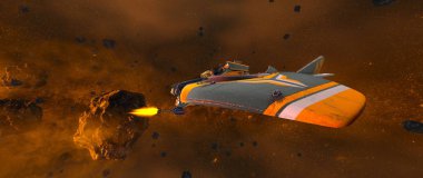 bir uzay gemisi 3d cg render