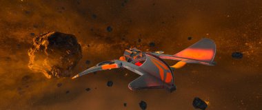 bir uzay gemisi 3d cg render