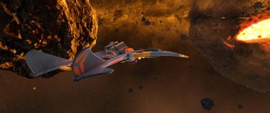 bir uzay gemisi 3d cg render