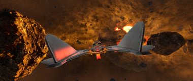 bir uzay gemisi 3d cg render