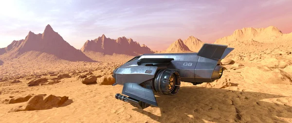 bir uzay gemisi 3d cg render