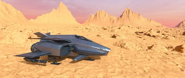 bir uzay gemisi 3d cg render