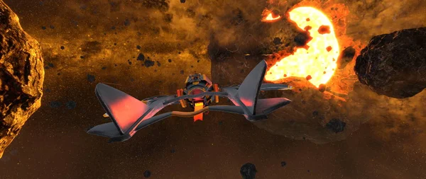 bir uzay gemisi 3d cg render