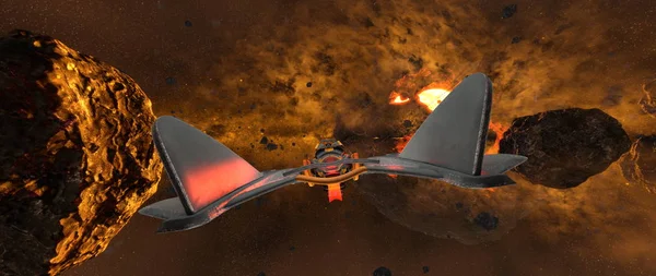 bir uzay gemisi 3d cg render