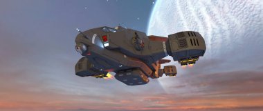 bir uzay gemisi 3d cg render