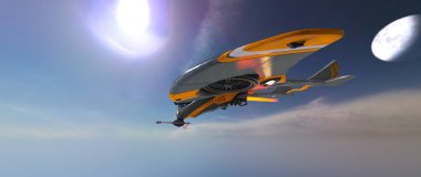 bir uzay gemisi 3d cg render