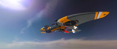 bir uzay gemisi 3d cg render