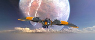 bir uzay gemisi 3d cg render