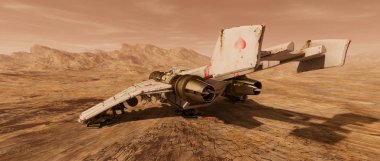 bir uzay gemisi 3d cg render