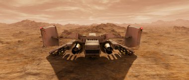 bir uzay gemisi 3d cg render