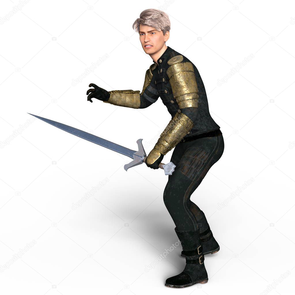 3D CG rendering of a knight