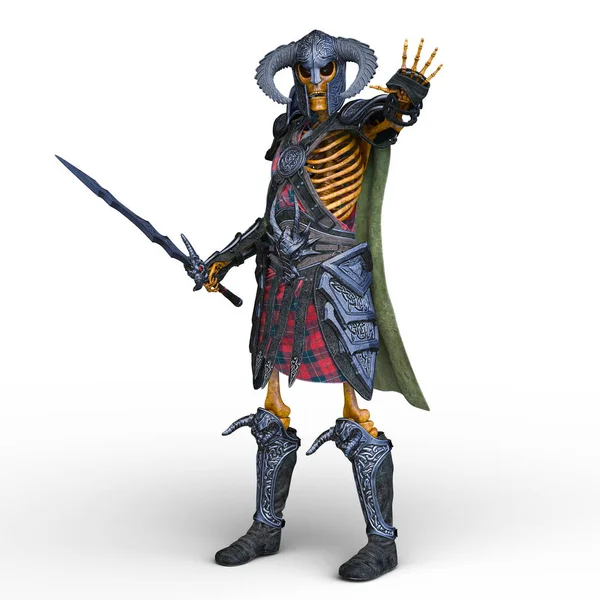3D CG rendering of a skeleton knight