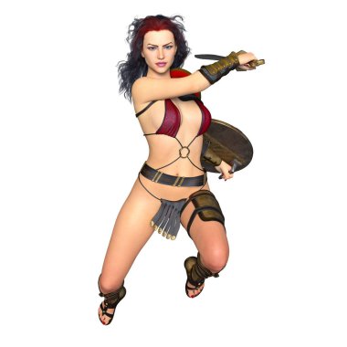 bir kadın şövalye 3d cg render