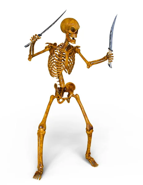 Redare 3D CG a unui schelet fencer — Fotografie, imagine de stoc