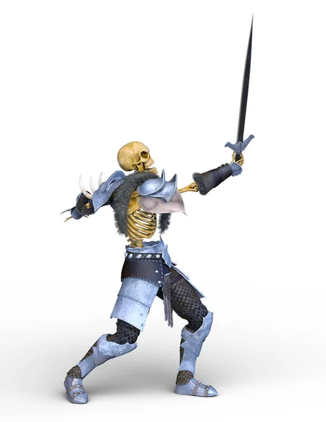 3D CG representación de un caballero esqueleto —  Fotos de Stock