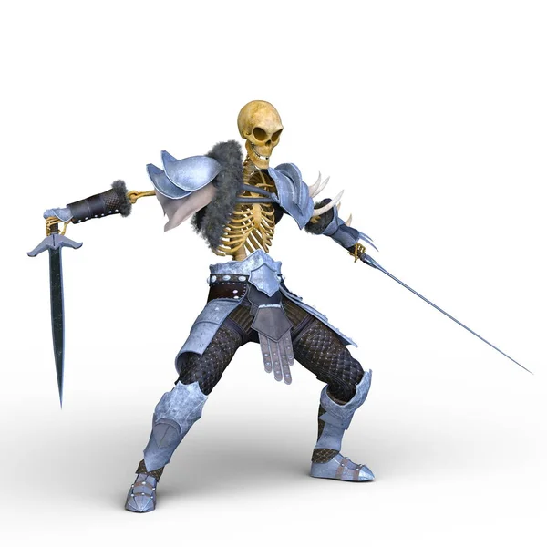 3D CG rendering of a skeleton knight