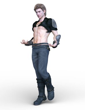 bir savaşçının 3d cg işleme